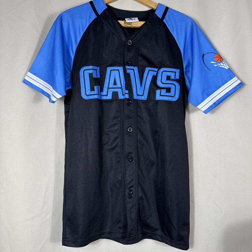 Cleveland Cavaliers CAVS Jersey Shirt Small Black Blue Retro Basketball Y2K